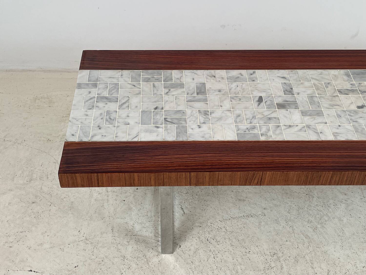 "SEM" coffee table in marble and rosewood 1970