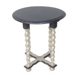 Pearly side table with twisted feet