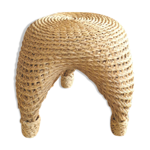 tabouret tressé tripode
