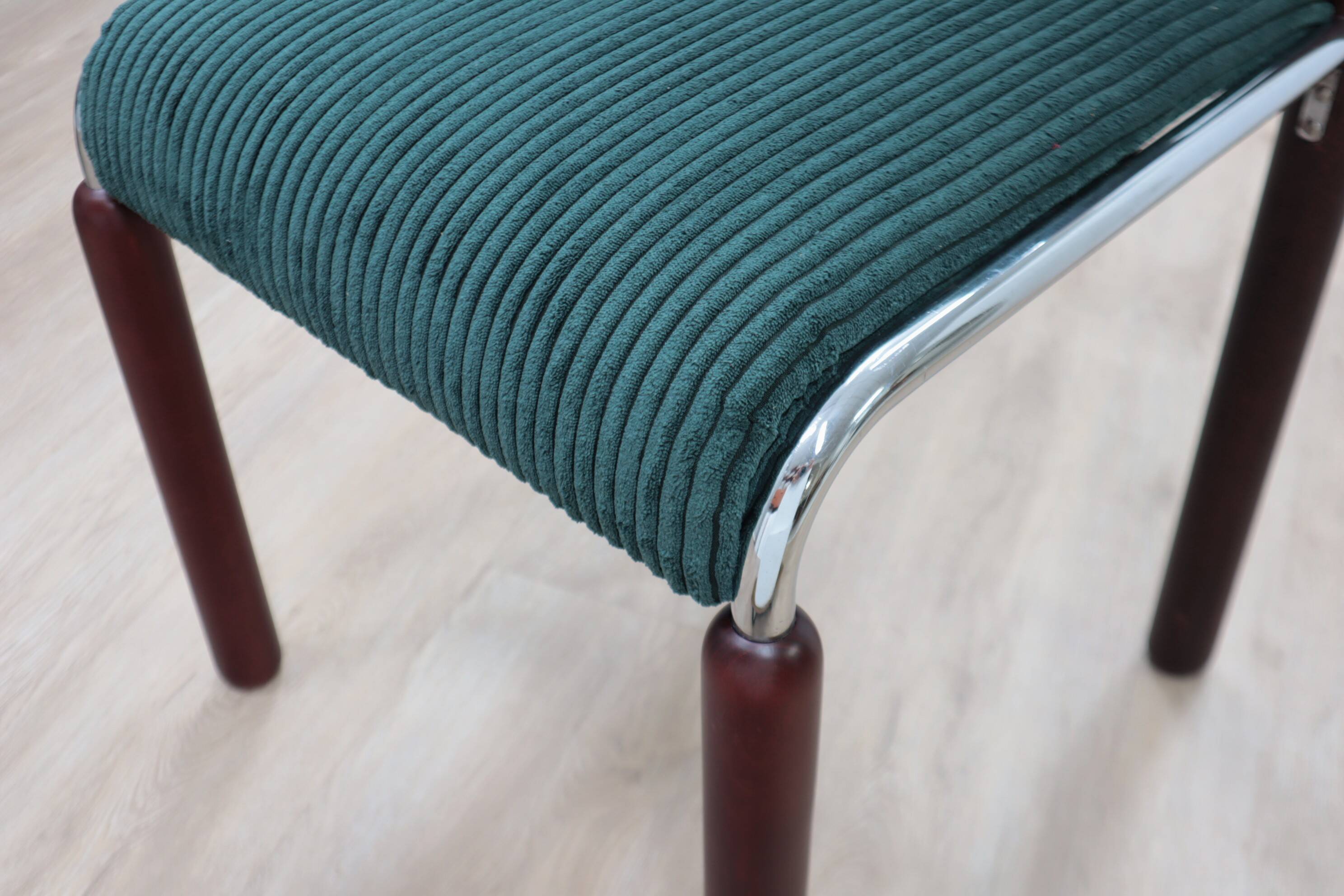 Vintage chrome and wood tubular chairs 1970s