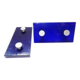 Vintage Door Handles • Solid Glass • Cobalt Blue • 1960