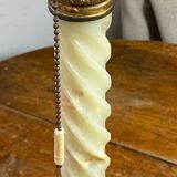 Twisted onyx and bronze lamp