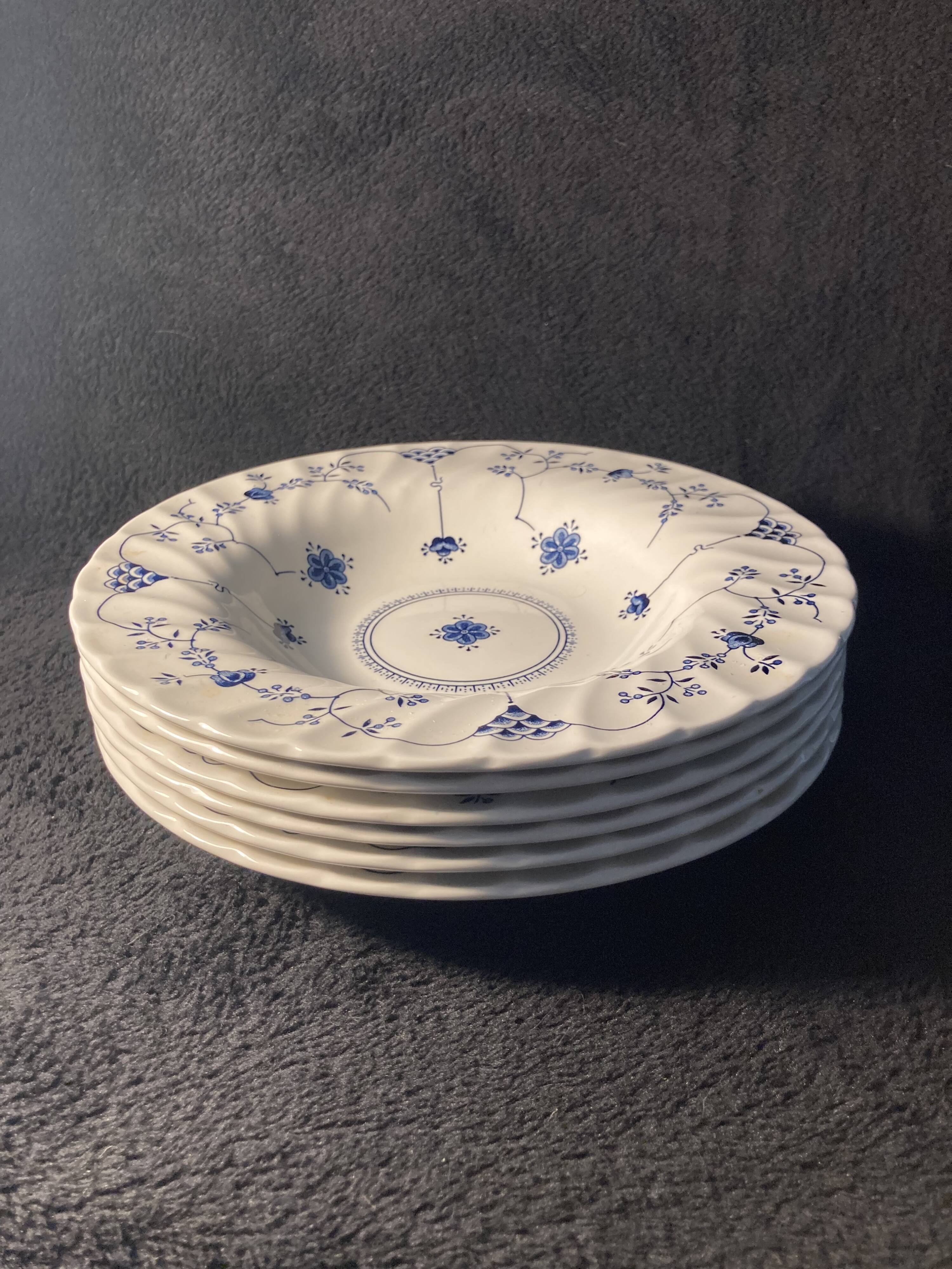 Set of 6 soup plates – Churchill – Blue Onion pattern