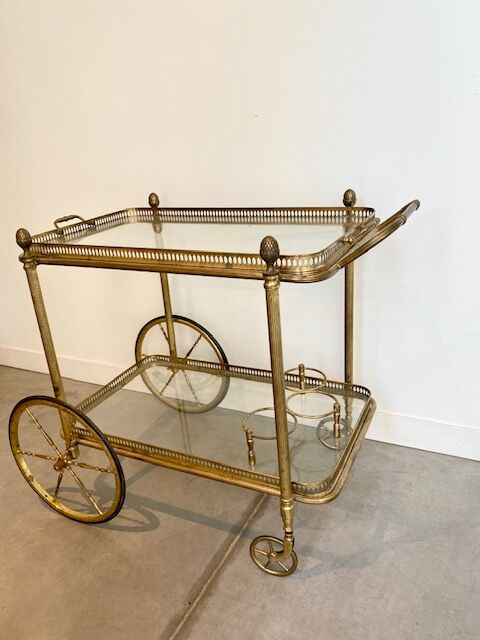 Vintage golden rolling trolley