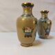 Pair of small cloisonné vases with Japanese polychrome decoration