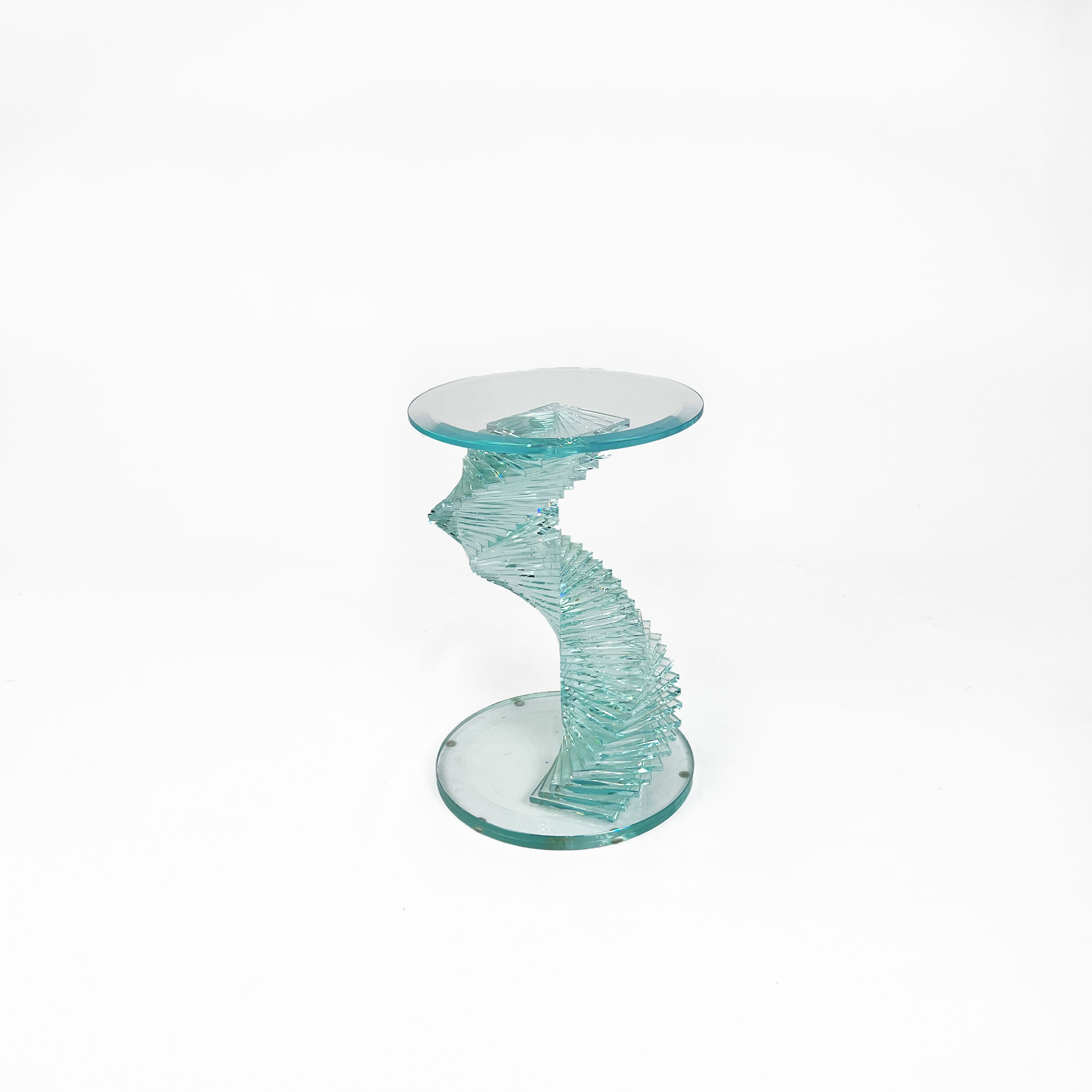 Ravello spiral glass side table, 1980s