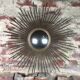 Vintage sun mirror Chaty Vallauris signed with witch's eye Diam 70 cm