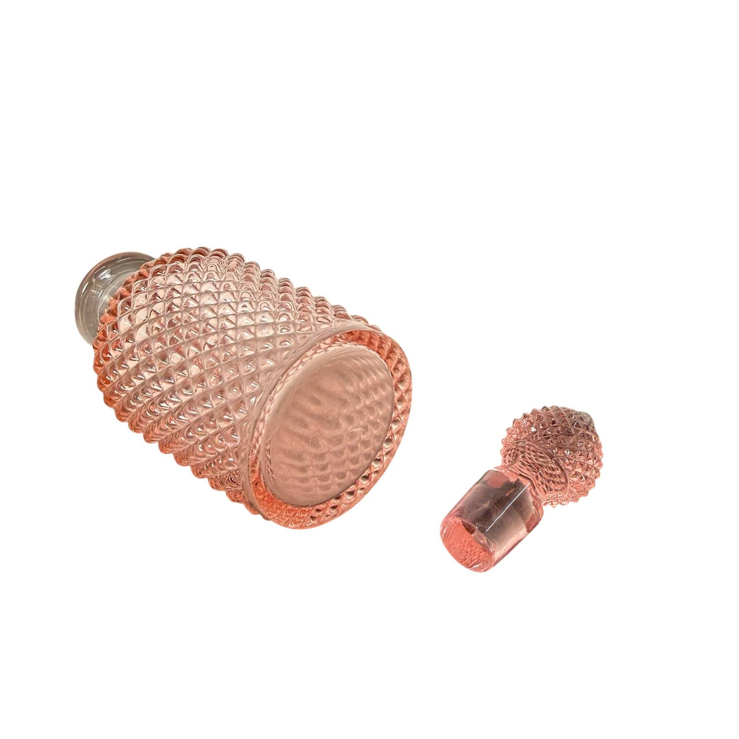 Vintage Pink Pressed Glass Bathroom Vanity Set