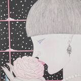 Georges Lepape: Art Deco, young woman with a rose, original signed engraving