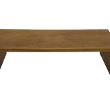 Minimalist vintage teak wood small solid bench