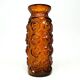 Vase Art Déco en roses, verre pressé orange, Huta Laura, Pologne, années 1970