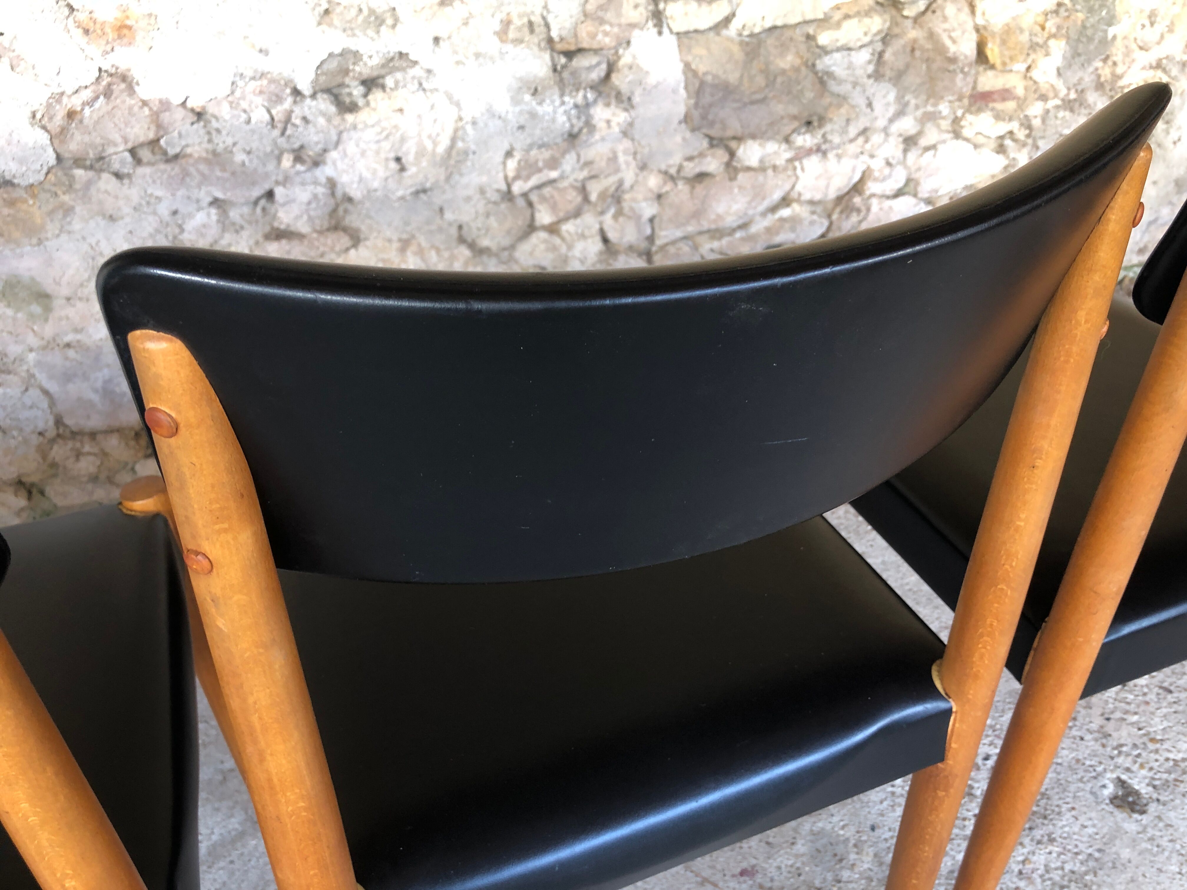 Set of 4 Scandinavian style dining chairs, circa 60