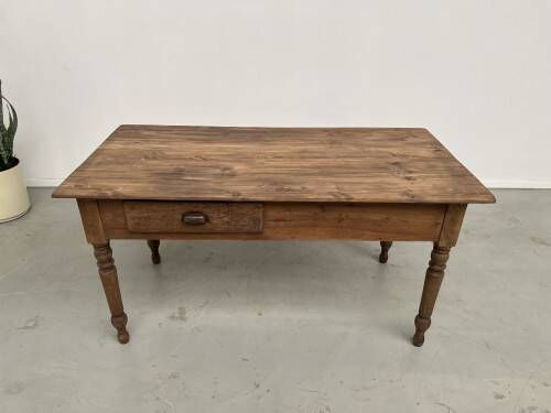 Farm work table in solid pine, 1950s