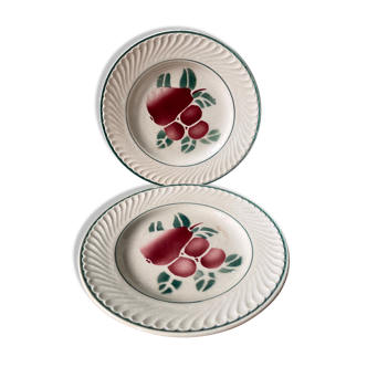 Set of 2 antique dessert plates Labrut Frères