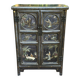 Buffet chinois vintage en laque noire sculptures Nagao des années 50