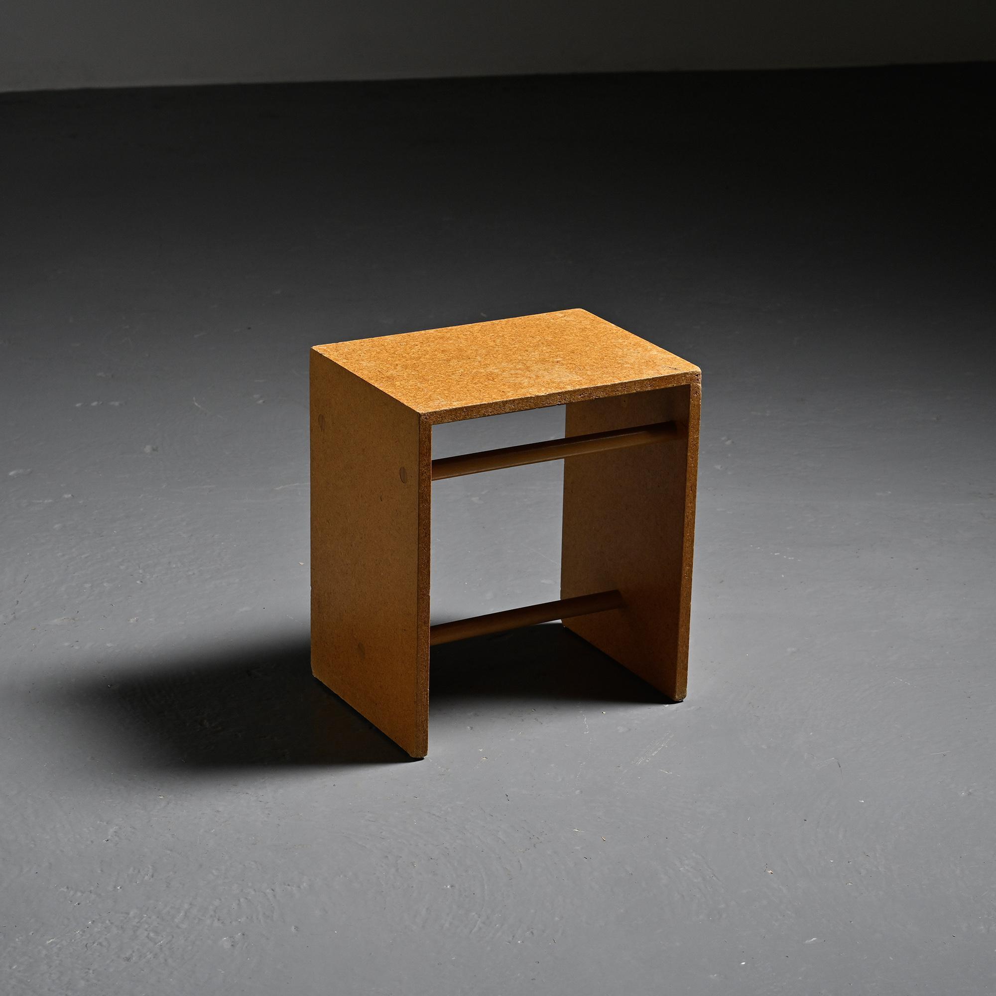Stool in particle board by Max Bill, Ulm, around 1962
