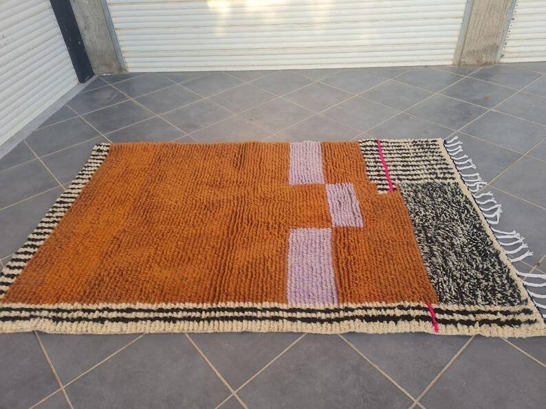 Moroccan wool rug - Terracotta rug