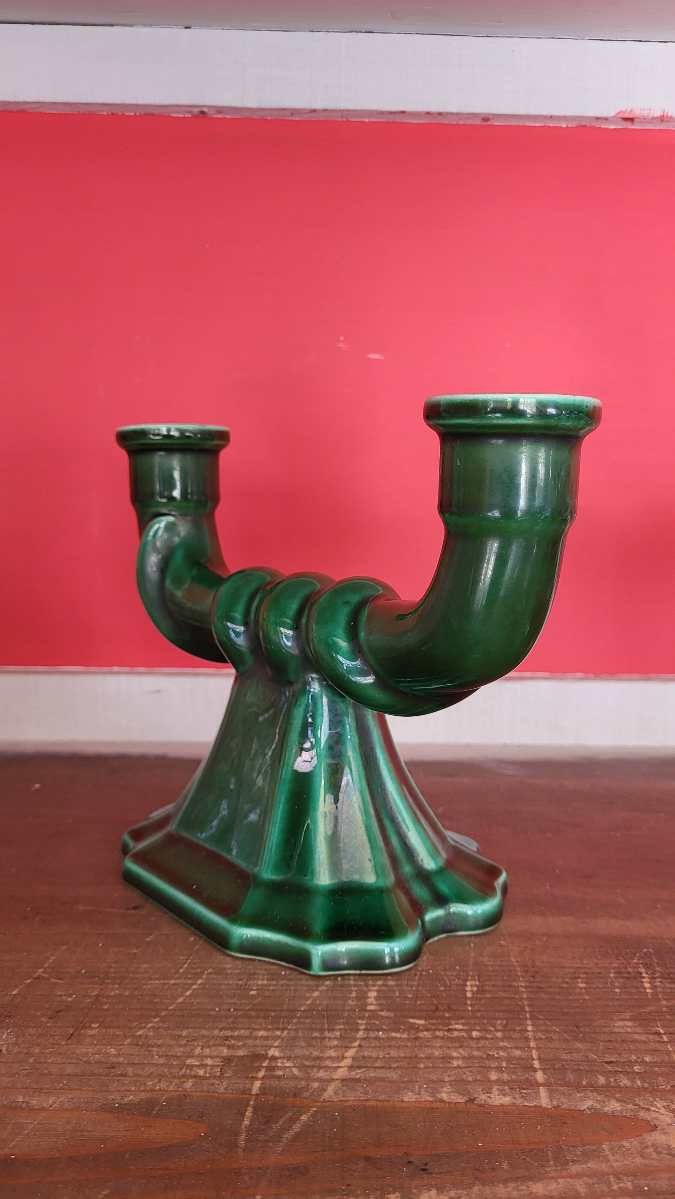 Gien earthenware candle holder