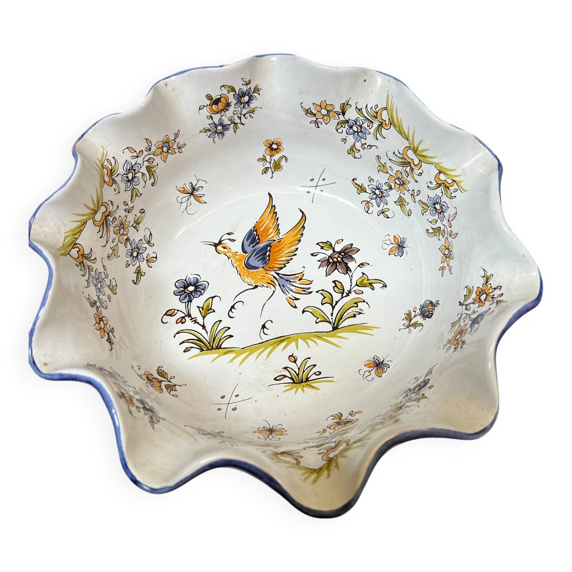 Moustiers earthenware salad bowl