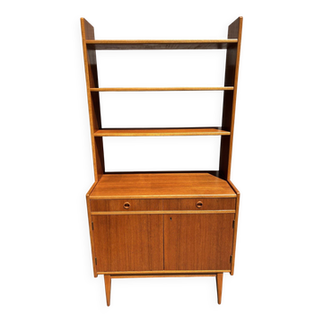 Swedish teak bookcase with cabinet, 1960s