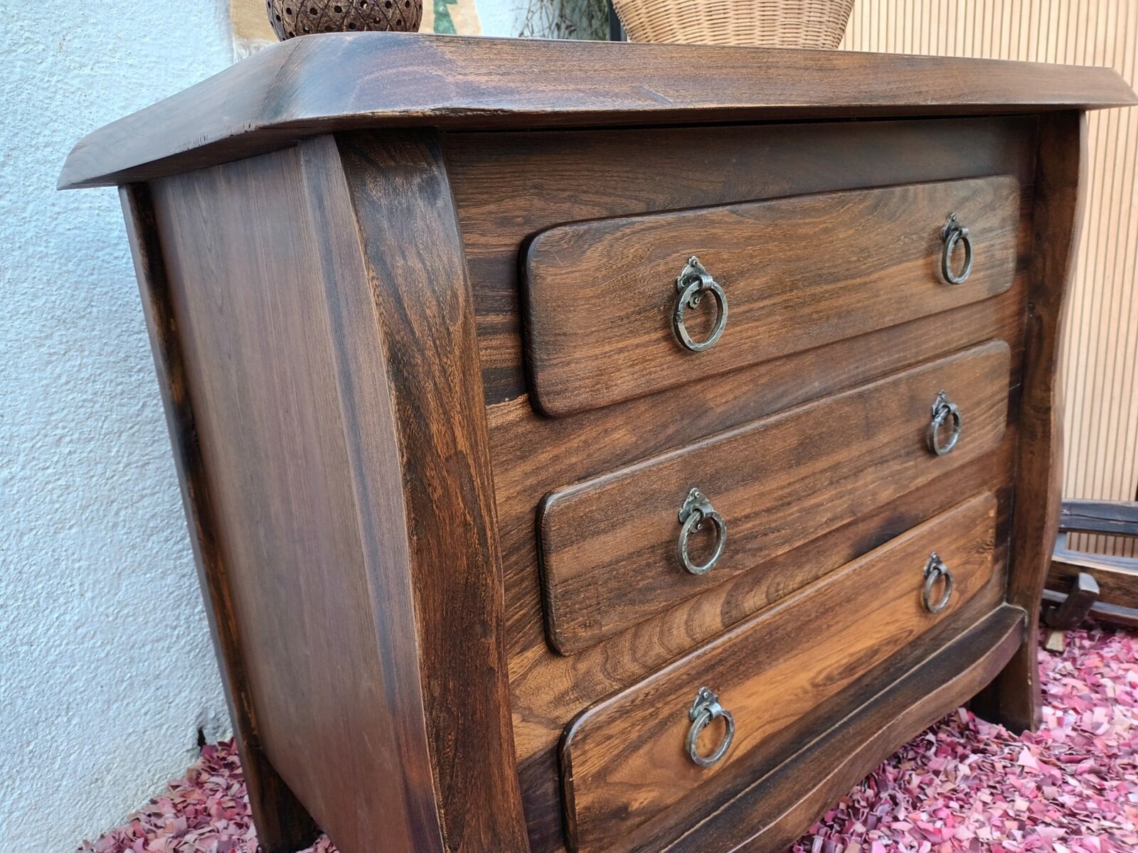 Brutalist elm chest of drawers