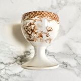 Suite of 4 old porcelain cockroaches decorated with sepia-printed leaves