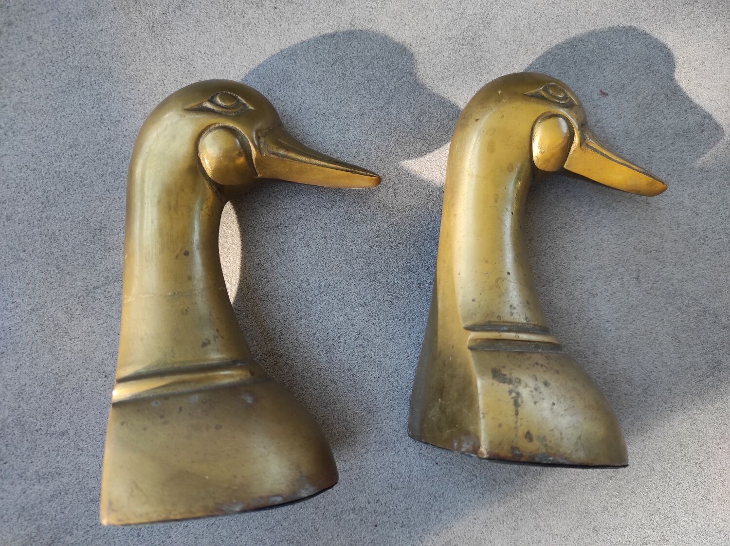 Paire de canards en laiton serre-livres