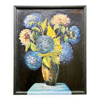 Tableau nature morte impressionnisme huile sur toile fritz haberkorn