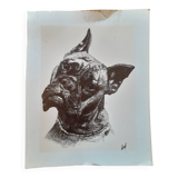 Reproduction d'un dessin au crayon d'un boxer