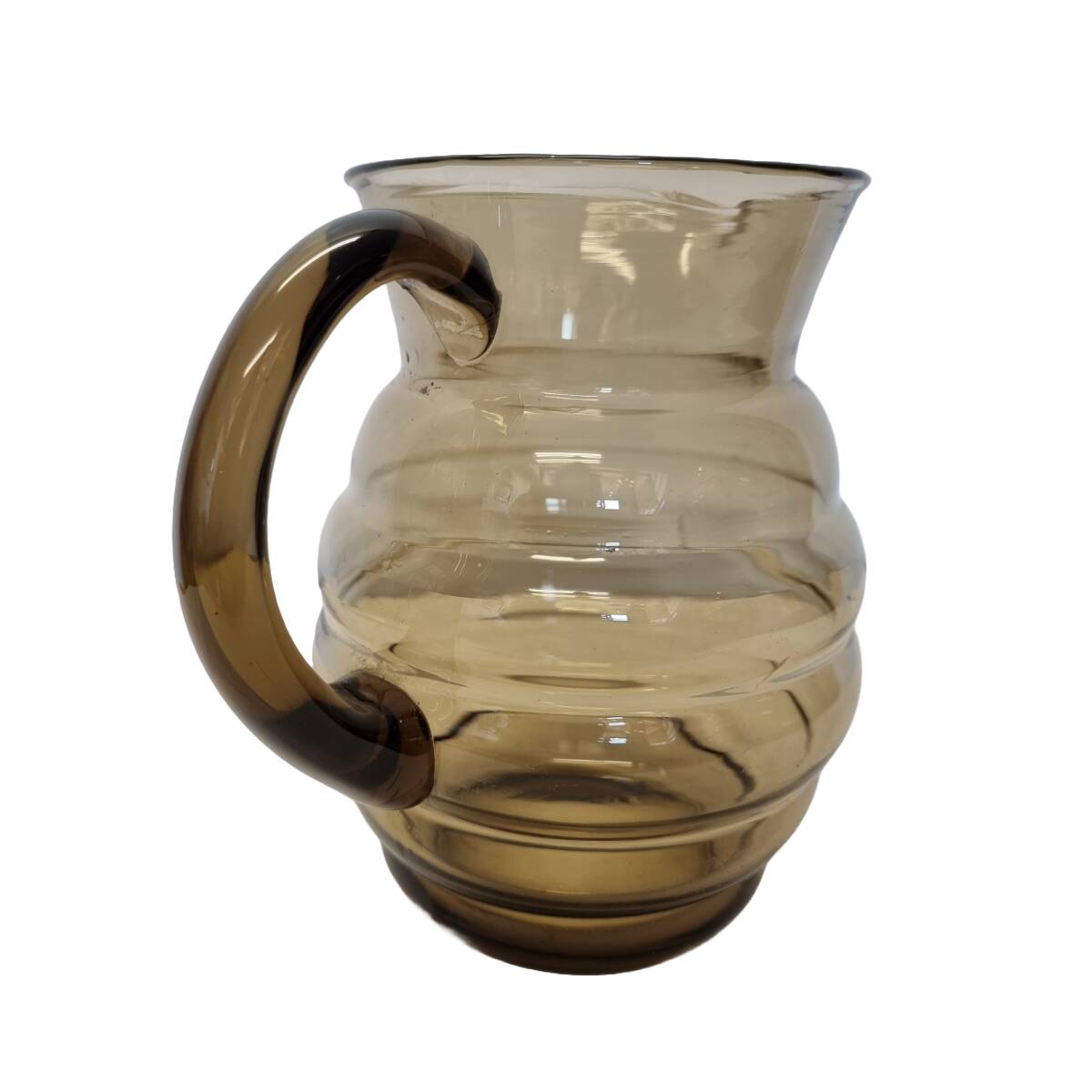 Vintage Smoked Glass Water Carafe, 1950s