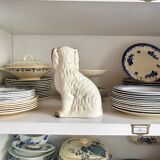 Staffordshire porcelain King Charles Cavalier dog in red, number 2, 19th century.