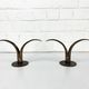 Pair of Lily brass candle holders, Ystad Metall, Sweden, design Ivar Ålenius Björk