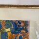 Huile sur papier, cadre bois, vitre