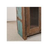 Blue patina glazed cabinet