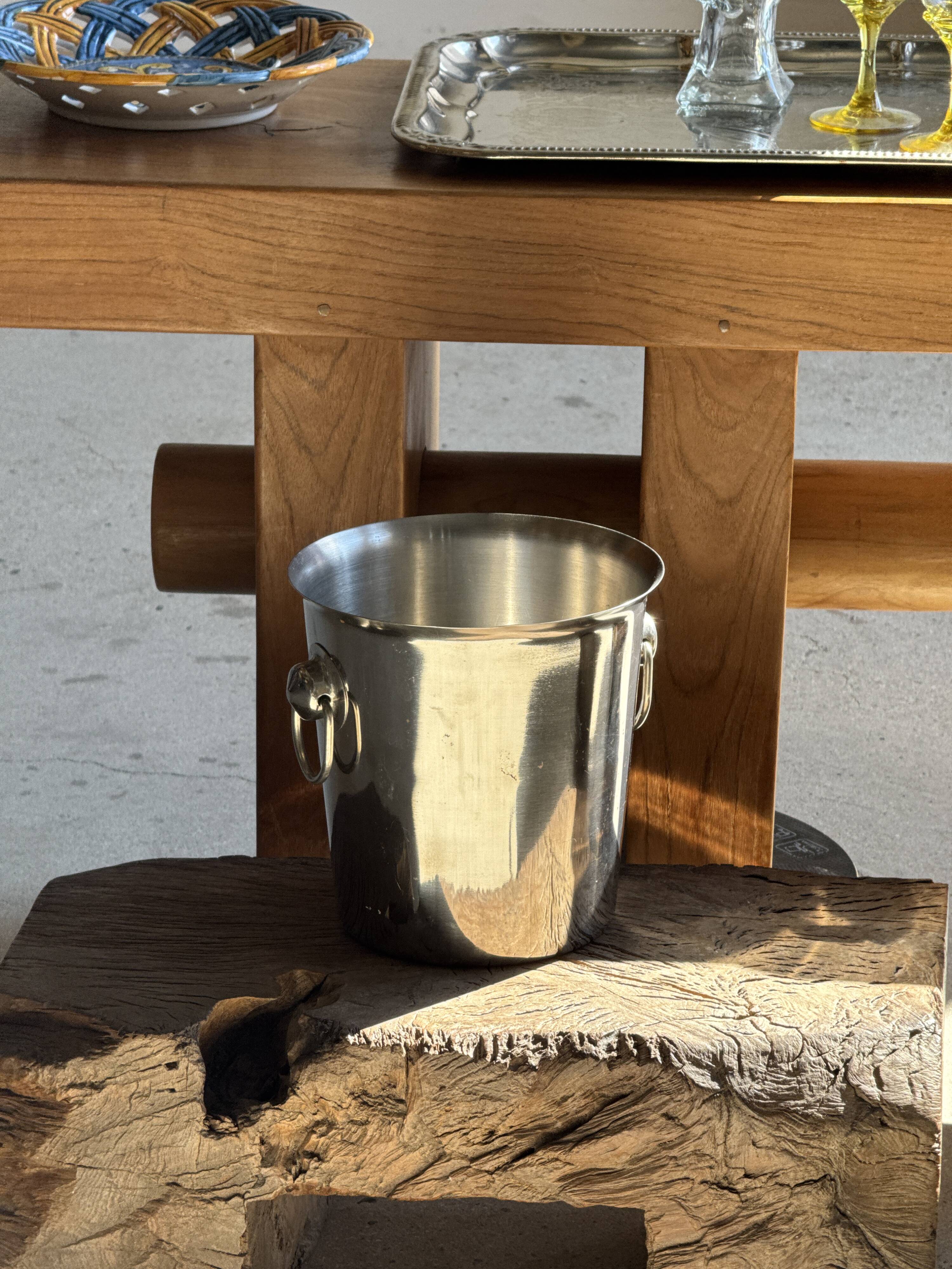 Stainless steel champagne and wine bucket with handle D19 H19