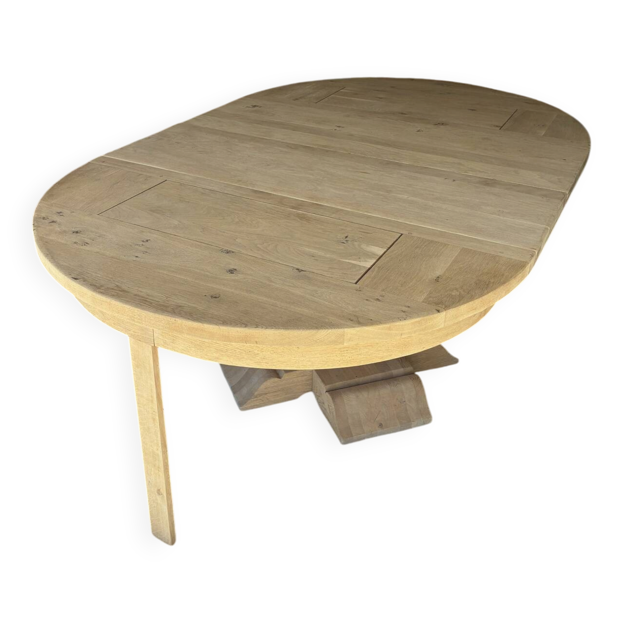 Solid oak farmhouse table with extensions
