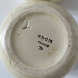 HBCM Sugar Bowl and Milk Jug Duo - Vintage Cream and Brown Earthenware