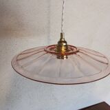 Vintage pink glass pendant light