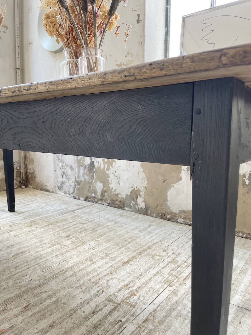 2m pine and oak farmhouse table