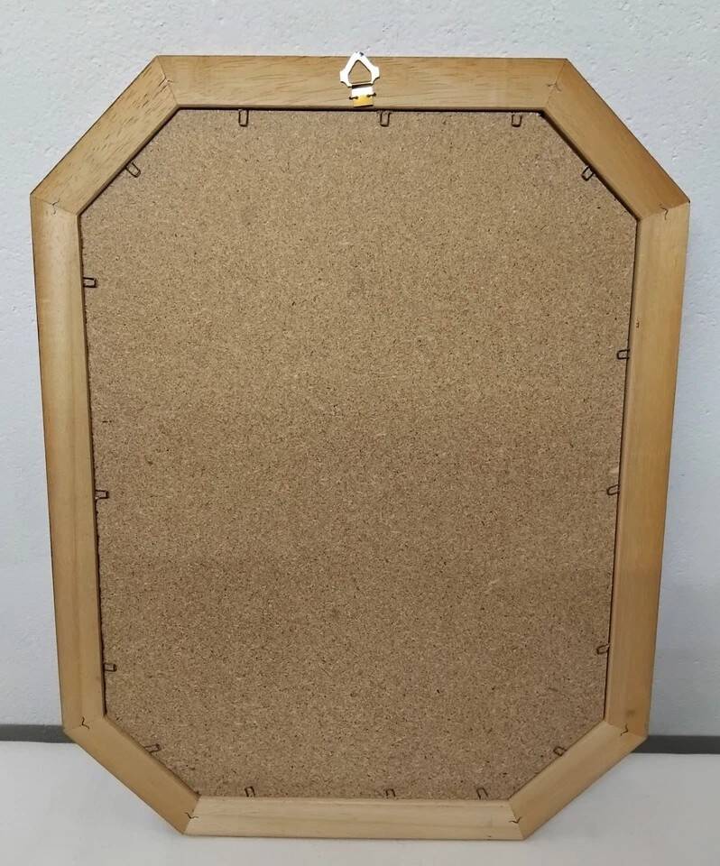 Antique Octagonal Mirror 45x35 with Floral Decor from the 80s Vintage