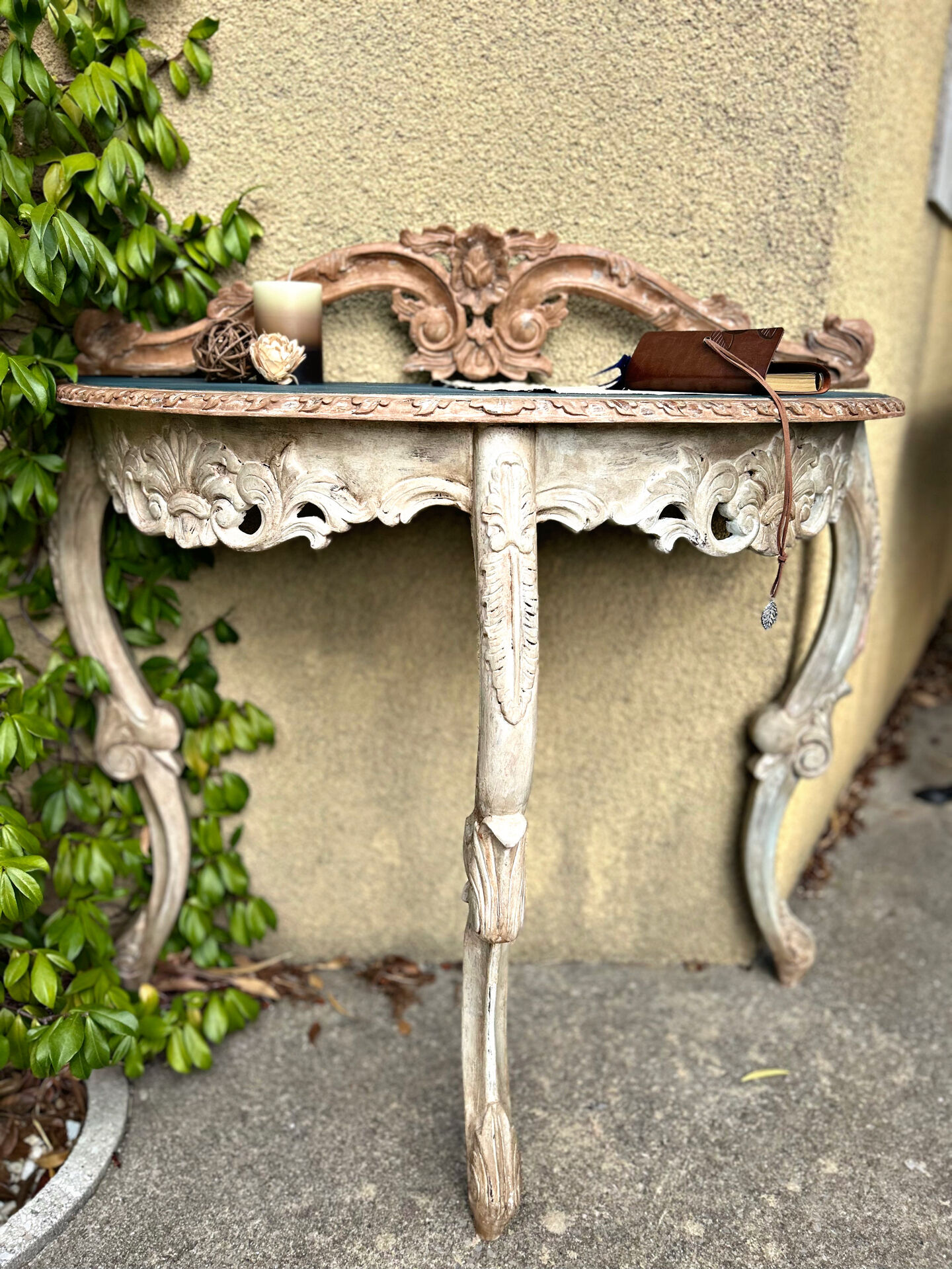 Antique patinated console