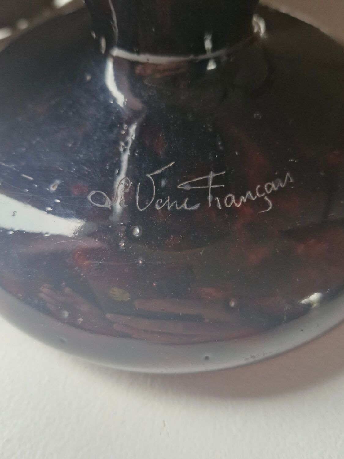 French Glass Vase Schneider