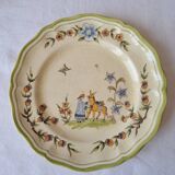 4 medium Moustiers Longchamp plates. Hand-painted by Al.Markoff.