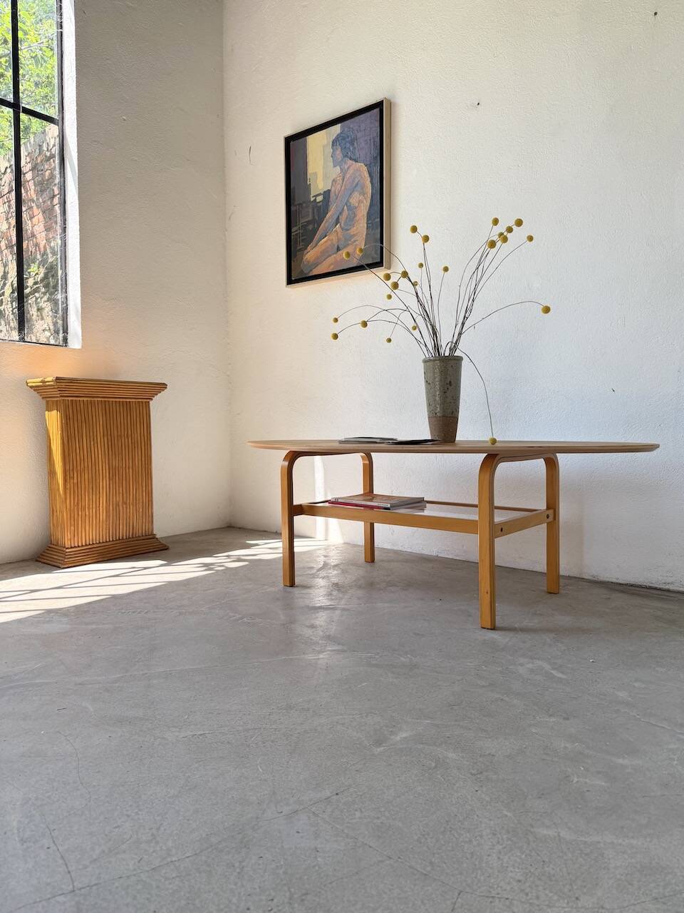 Oval coffee table beech 1980 Aalto Ikea