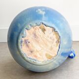 Art Deco vase / earvase - blue ceramic