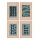 Collection of 4 abstract paintings on old paper signed Eawy.