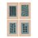Collection of 4 abstract paintings on old paper signed Eawy.