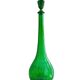 Italian carafe Empoli in iridescent green with diamond pattern.