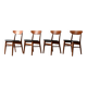 Quatre chaises danoises vintage en teck par Farstrup