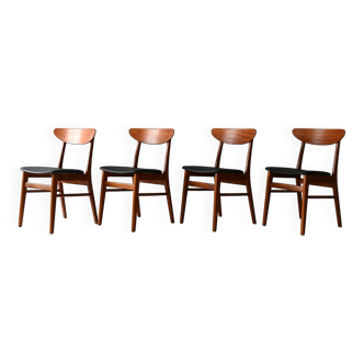Four vintage Danish teak chairs by Farstrup